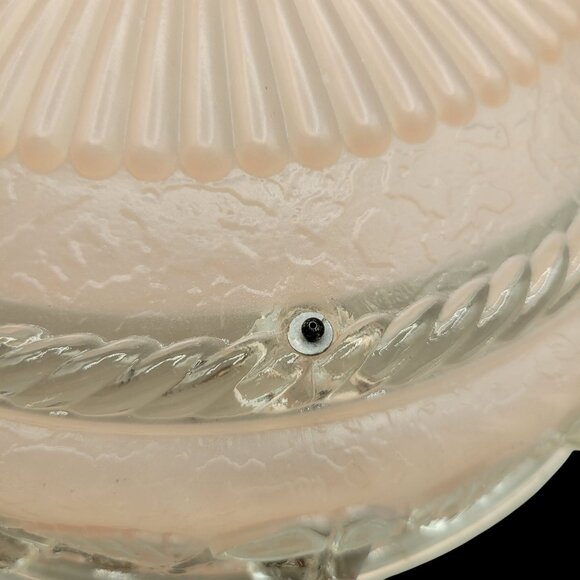 Vintage Pink Floral Embossed Glass Ceiling Light Fixture Shade - Picture 6 of 8